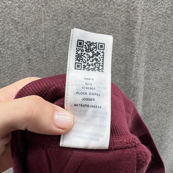 True Religion Jogger Pants Mens Large Red Zinfandel Flock CWP02 Logo Sweatpants - Picture 9 of 13